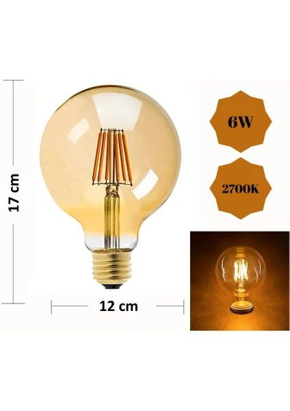 AC Aydınlatma 6W Rustik Ampul 2700K (Amber Işık) G125