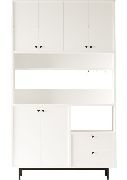 Royce Serisi Kahve Köşesi Çok Amaçlı Dolap Mutfak Dolabı Beyaz Re7-W fırsatları