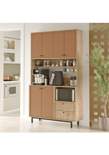 Royce Serisi Kahve Köşesi Çok Amaçlı Dolap Mutfak Dolabı Sepet-Kiremit Re7-Sk fiyatları