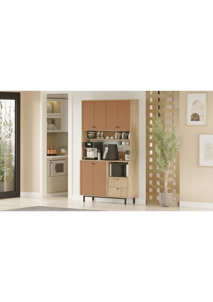 Royce Serisi Kahve Köşesi Çok Amaçlı Dolap Mutfak Dolabı Sepet-Kiremit Re7-Sk modelleri