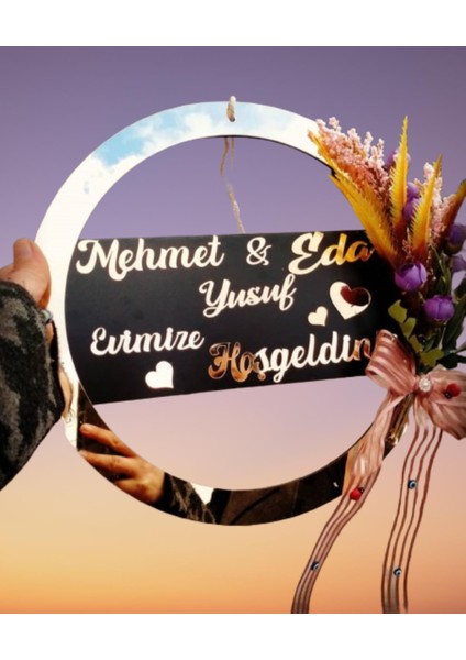Ev Kapı Süsü Aynalı Pleksi Kişiye Özel -3