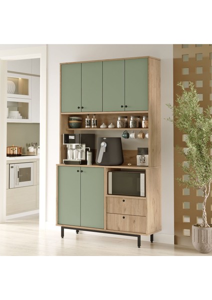 Royce Serisi Kahve Köşesi Çok Amaçlı Dolap Mutfak Dolabı Sepet-Ihlamur Yeşili Re7-Sy fiyatları
