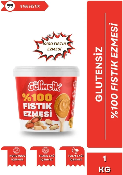 Fıstık Ezmesi Şekersiz %100 Saf Doğal Katkısız Taze Çekim Glutensiz Doğal Fıstık Ezmesi 1 kg