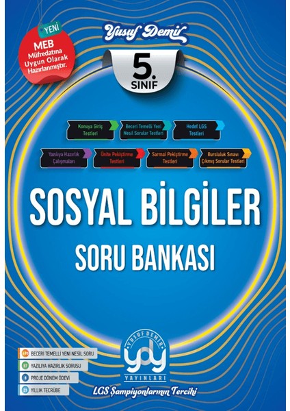 Yusuf Demir Yayınları Sosyal Bilgiler 5. Sınıf Soru Bankası - Yusuf Demir