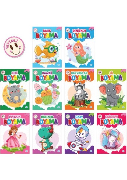 Sevimli Boyama Seti 10 Kitap