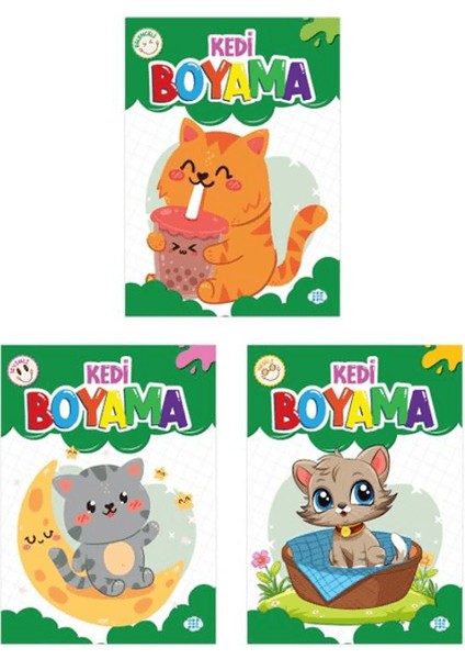 Kedi Boyama Seti 3 Kitap