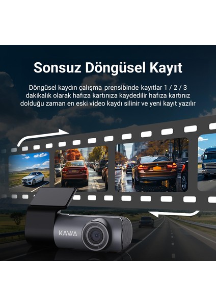 D5 2k 1296P Wdr Wifi 135° Geniş Açı Lens Araç Kamerası