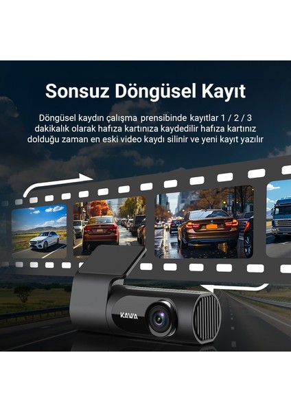 D6 2k 1440P Wdr Wifi 145° Geniş Açı Lens Araç Kamerası