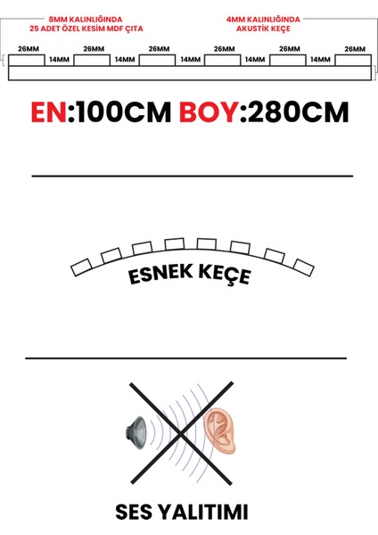 Detay Poliüretan Mdf Ahşap Akustik Duvar Paneli 100 x 280 cm ( Krem )