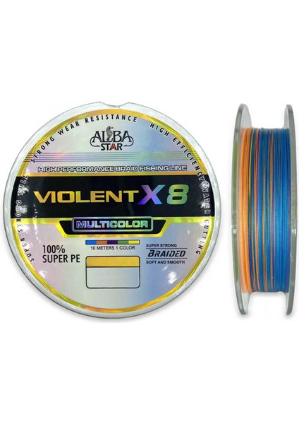 Albastar Violent 8x Pe Olta Misinası MULTICOLOR-0.31MM - 300MT - 28.70KG