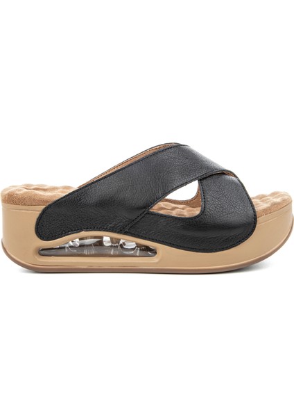 Aite (624213) Anatomik Airmax Taban Topuk Dikeni Deri Kadın Terlik