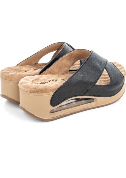 Aite (624213) Anatomik Airmax Taban Topuk Dikeni Deri Kadın Terlik