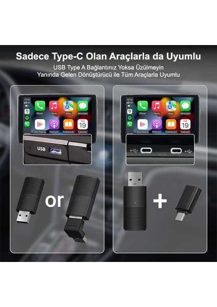 Mini Pro Araç Kiti Apple Cihazlar İçin Kablosuz Apple Carplay Adaptörü, Wireless Carplay Çevirici (DK-VA-MPC1)