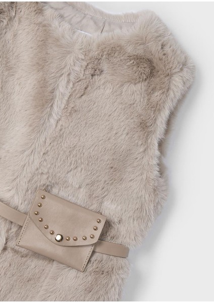 Kemerli Kız Çocuk Peluş Yelek_Mnvs04365 fiyatları