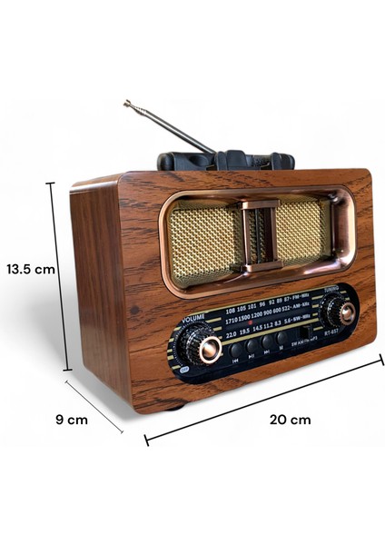 Nostalji Eskitme Görünüm Radyo Bluetooth Özellikli Nostaljik Radyo