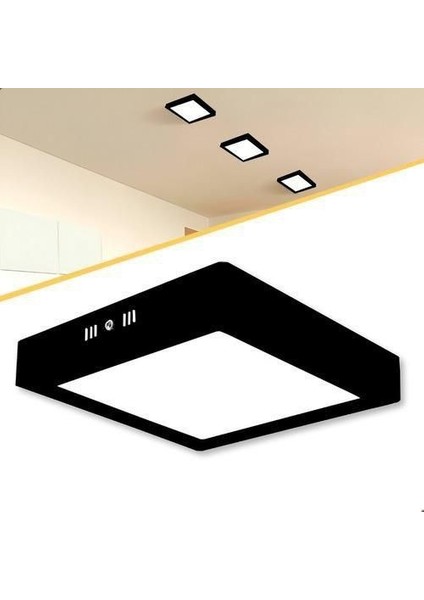 18 Wattt Kare Metal Kasa 3200 Kelvin Ultra Kaliteli Sıva Üstü LED Tavan Armatürü, Sıva Üstü LED Panel