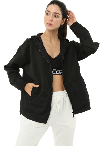Hurricane Kadın Outdoor Kapüşonlu Sweatshirt Siyah