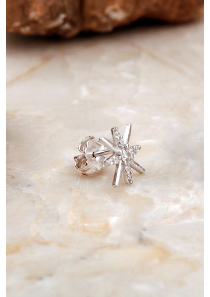 Kutup Yıldızı Mini Rodyumlu Gümüş Küpe 6917 fiyatları