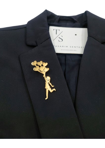 Broş Çelik Rozet Balonlu Kız Gold Yaka Kıyafet Şapka Takı Aksesuar Brooch fiyatları