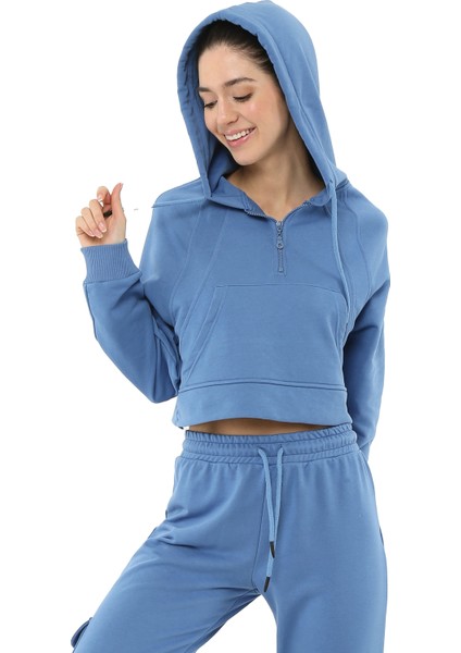 Legend Kadın Kapüşonlu Sweatshirt Indigo