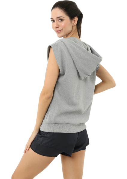 Impact Kolsuz Kapüşonlu Kadın Sweatshirt Antrasit