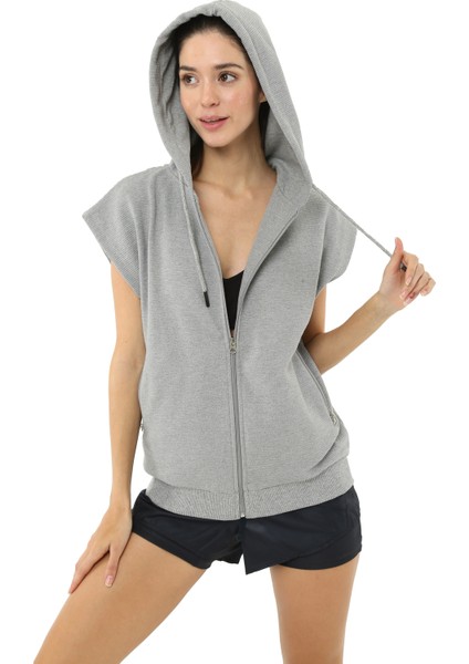 Impact Kolsuz Kapüşonlu Kadın Sweatshirt Antrasit