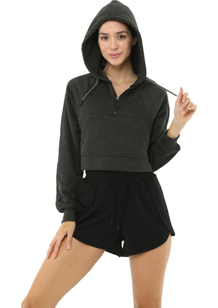 Legend Kadın Kapüşonlu Sweatshirt Antrasit