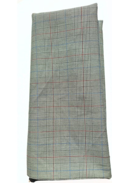 Keten Kaplamalı Ekose Desen Gabardin Kumaş - Likrasız - (110 cm x 150 Cm) - 580 Gr/m