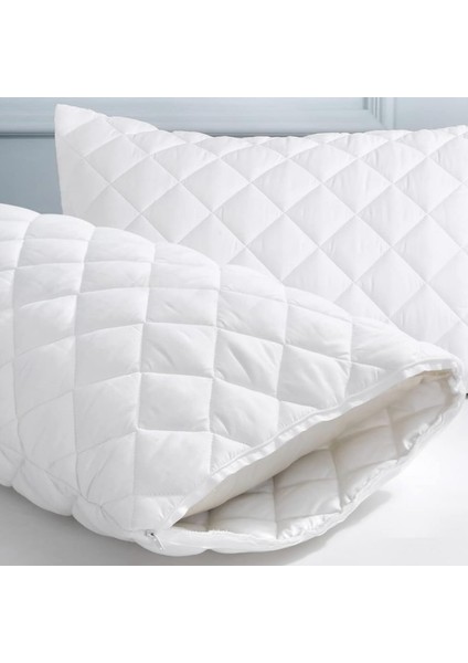 Kapitone Sıvı Geçirmez Yastık Koruyucu Alez 2li Set 50x70cm