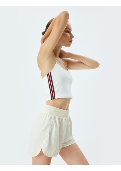 Spor Crop Atlet Biyeli Ip Askılı Bisiklet Yaka Slim Fit