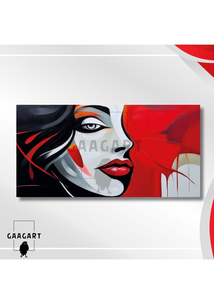 Panoramik Kanvas Duvar Tablosu Modern Soyut Kadın Silüeti modelleri