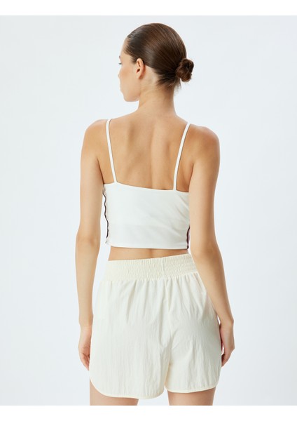 Spor Crop Atlet Biyeli Ip Askılı Bisiklet Yaka Slim Fit