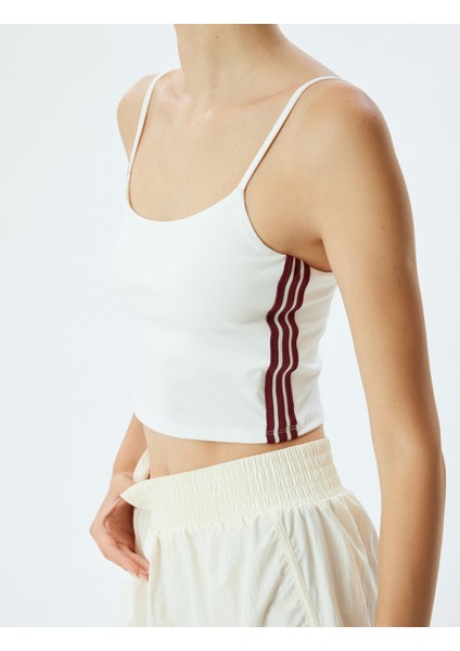 Spor Crop Atlet Biyeli Ip Askılı Bisiklet Yaka Slim Fit