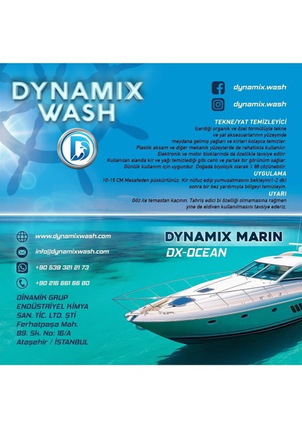 Dynamix Wash Tekne/yat Temizleme 5 kg - 500 ml Ambalaj 2'li Set