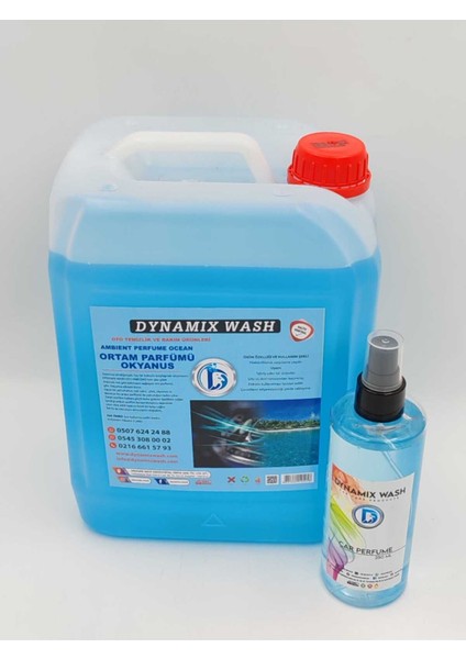 Dynamix Wash Okyanus/ocaen Parfüm 2'li Set 5 Lt - 250 ml Yeni Extra Konsantre Ev ve Araç Parfümü Oto Parfümü