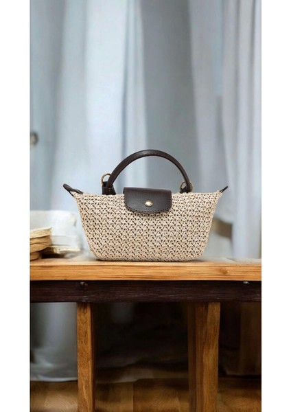 Laurel Acı Kahve/Hasır El Dokuma Kadın Mini Bag