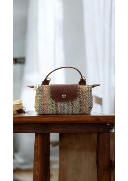 Laurel Taba/Çok Renkli Hasır El Dokuma Kadın Mini Bag fiyatları