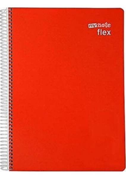 Flex A4 120 Yaprak 2 Kareli 2 Çizgili Konulu Defter Kırmızı
