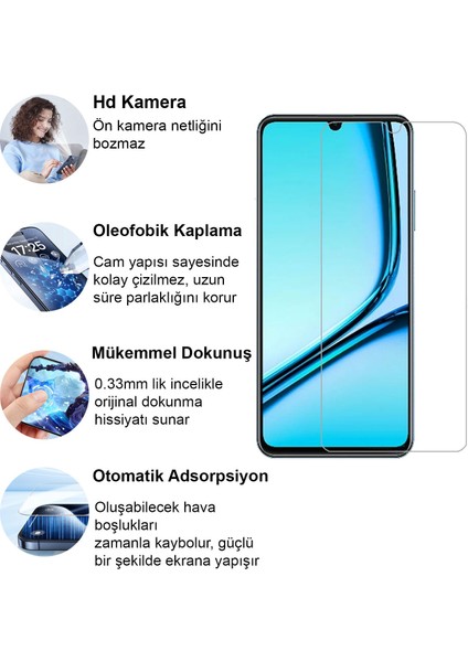Realme Note 50 Kırılmaz Cam Şeffaf 0.3mm Kılıf Dostu Temperli Ekran Koruyucu fiyatları
