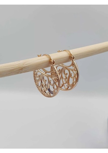 Gold Kaplama Xuping Dantel Tasarım Sepet Küpe
