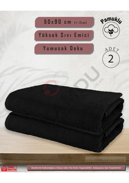 50X90CM Pamuklu Havlu ( 2 Adet ) Berber Havlusu, Kuaför Havlusu, Sporcu Havlusu, El Yüz Havlusu