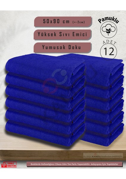 50X90CM Pamuklu Havlu ( 12 Adet ) Berber Havlusu, Kuaför Havlusu, Sporcu Havlusu, El Yüz Havlusu