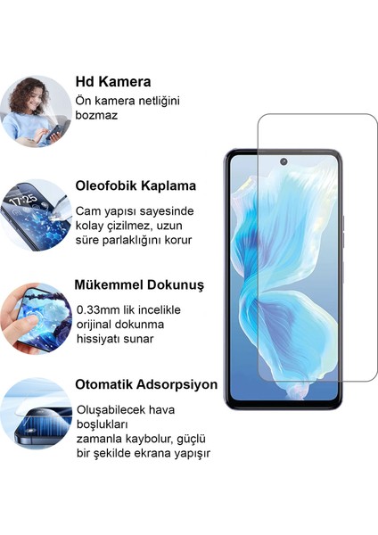 Tecno Camon 18P Kırılmaz Cam Şeffaf 0.3mm Kılıf Dostu Temperli Ekran Koruyucu