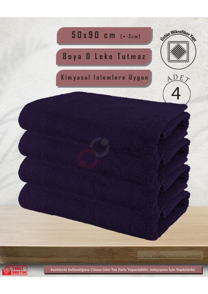 50X90CM Mikrofiber Havlu ( 4 Adet ) Berber Havlusu, Kuaför Havlusu, Sporcu Havlusu, El Yüz Havlusu
