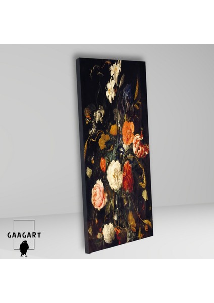 Panaromik Dikey Kanvas Tablo Turuncu Ve Çok Renkli Çiçekler fiyatları