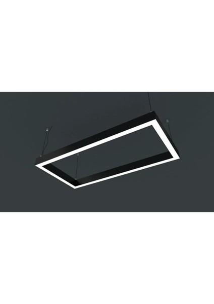 Dikdörtgen Lineer Aydınlatma Armatür Siyah - Günışığı 3000-3200K - Çap : 50X100 cm (3m) - 96W - 12,480LM