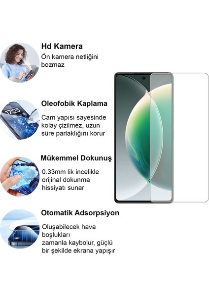 Tecno Camon 30 Kırılmaz Cam Şeffaf 0.3mm Kılıf Dostu Temperli Ekran Koruyucu