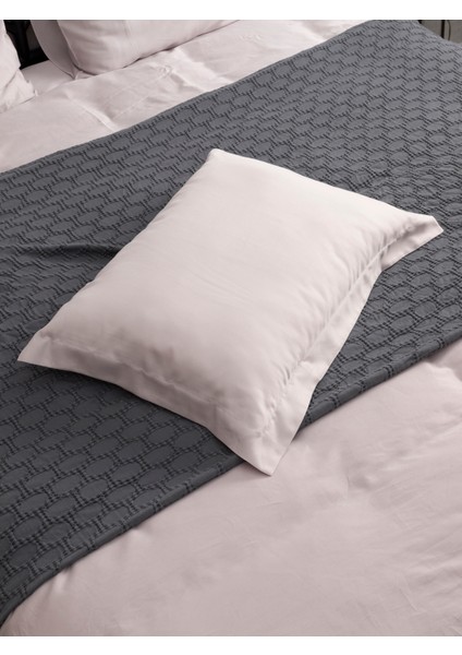 Pamuk Saten Yastık Kılıfı Dahil Nevresim Seti Tek Kişilik 160x220 Taş