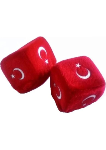 Asmalı Ay Yıldız Bayrak Peluş Zar Küp 2 Adet fırsatları