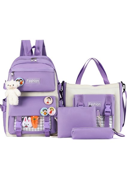 Tuval Okul Çantası Kore Tarzı Ilk ve Orta Okul Öğrenci Sırt Çantası (Yurt Dışından)